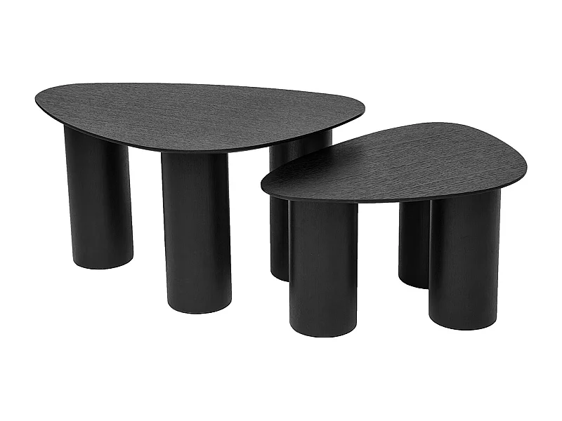 Tavolini da salotto estraibili design in legno nero (set di 2) FOLEEN