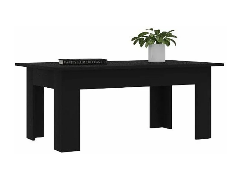 Table basse rectangulaire bois noir Léonie