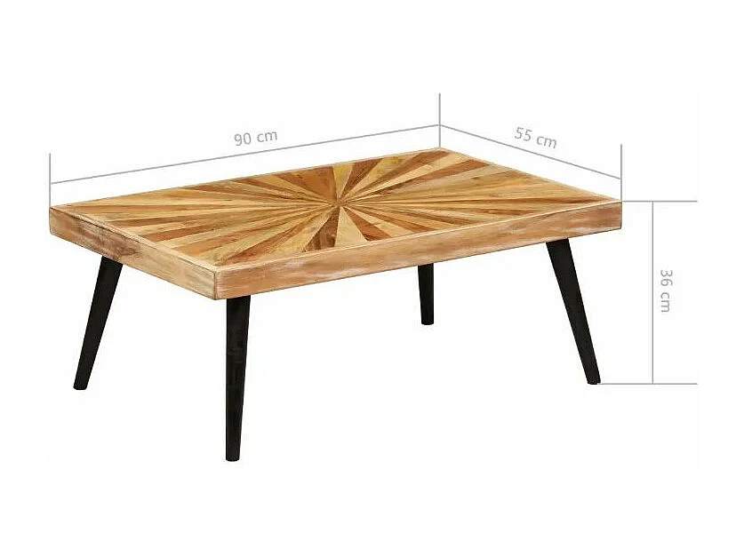 Table basse rectangulaire manguier massif clair Sopra