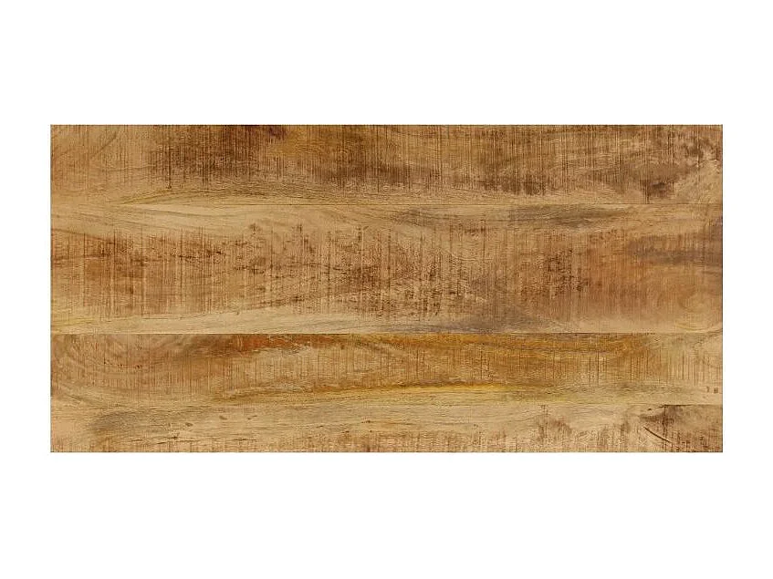 Table basse rectangulaire manguier massif clair et métal noir Grey