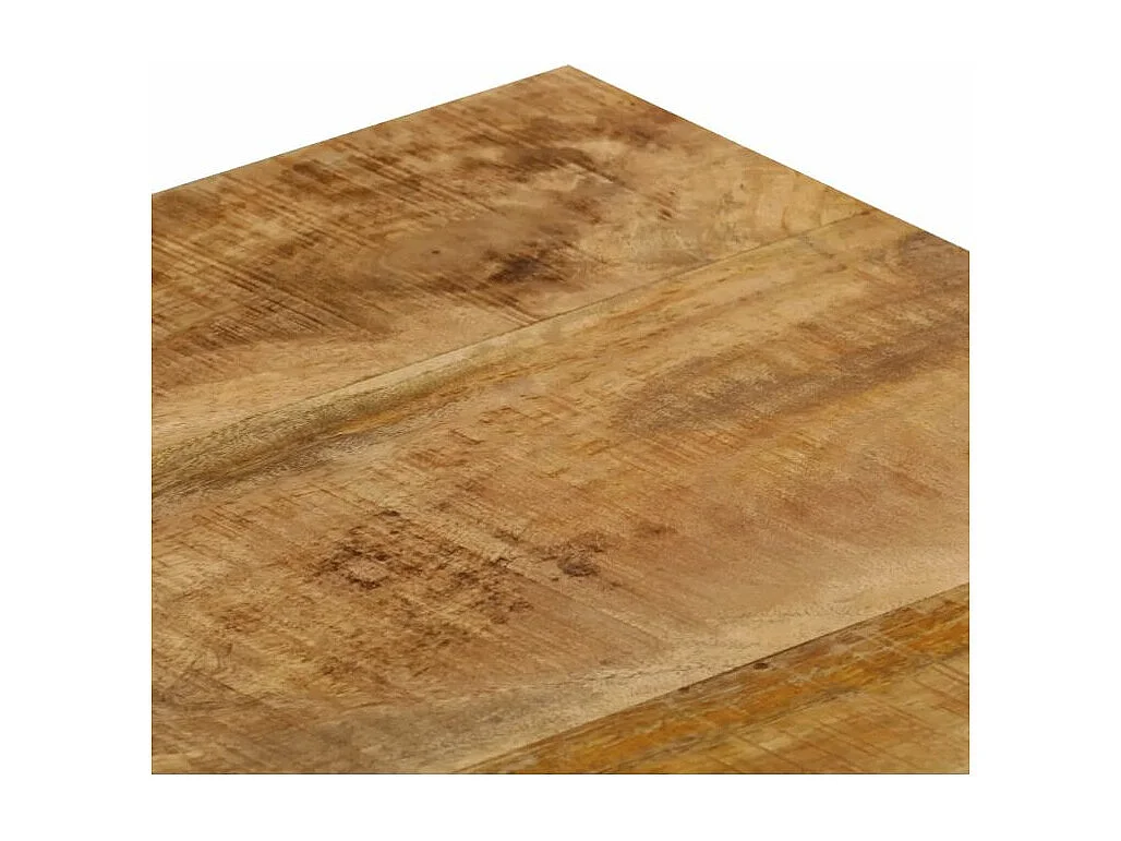 Table basse rectangulaire manguier massif clair et métal noir Grey