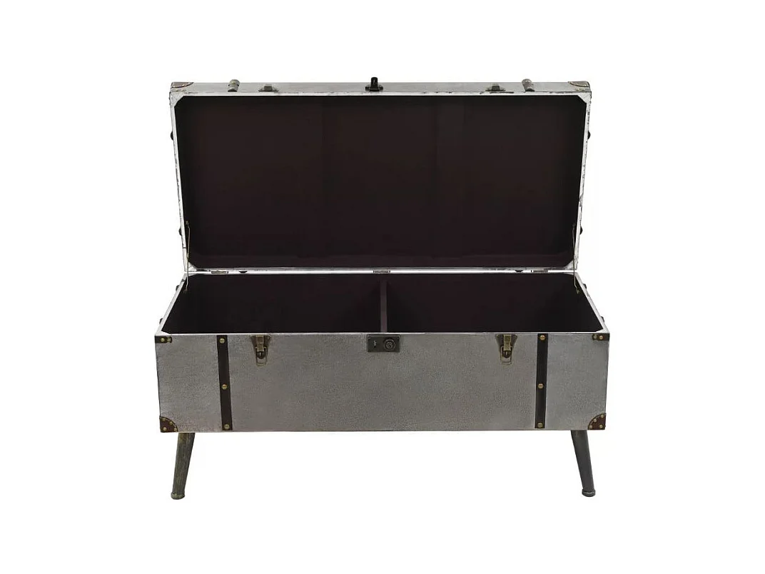 Table basse rectangulaire bois et métal gris Léo