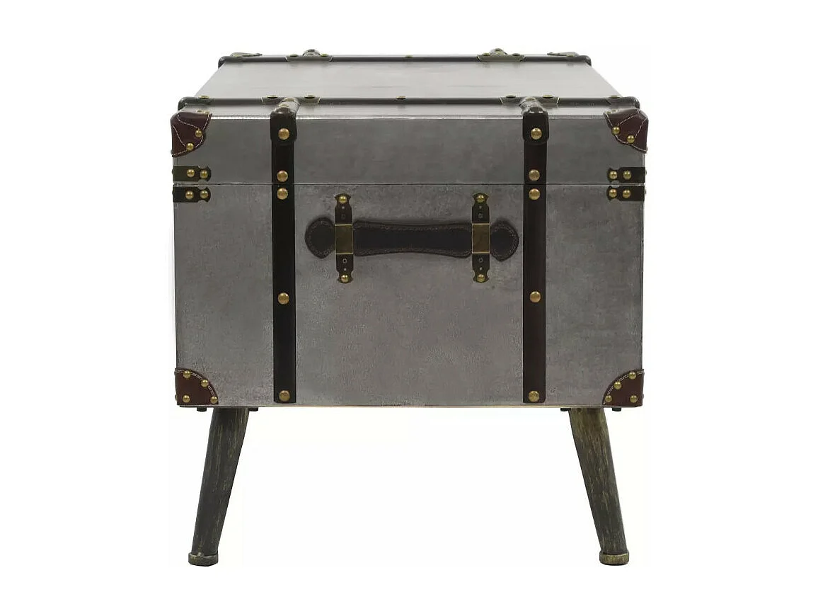 Table basse rectangulaire bois et métal gris Léo