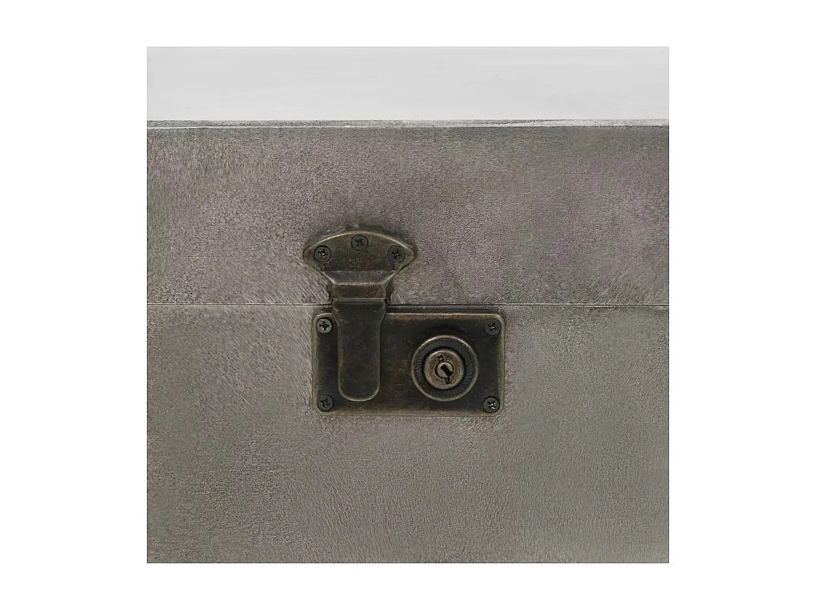 Table basse rectangulaire bois et métal gris Léo