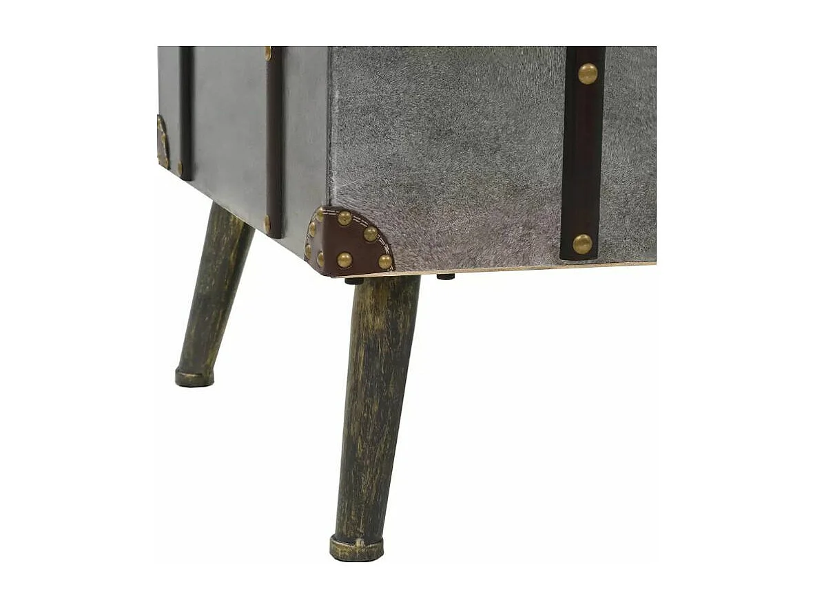 Table basse rectangulaire bois et métal gris Léo