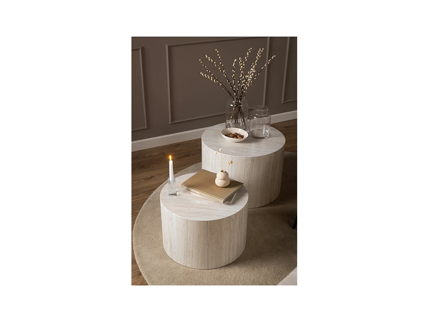 Dice table basse ensembles beige.