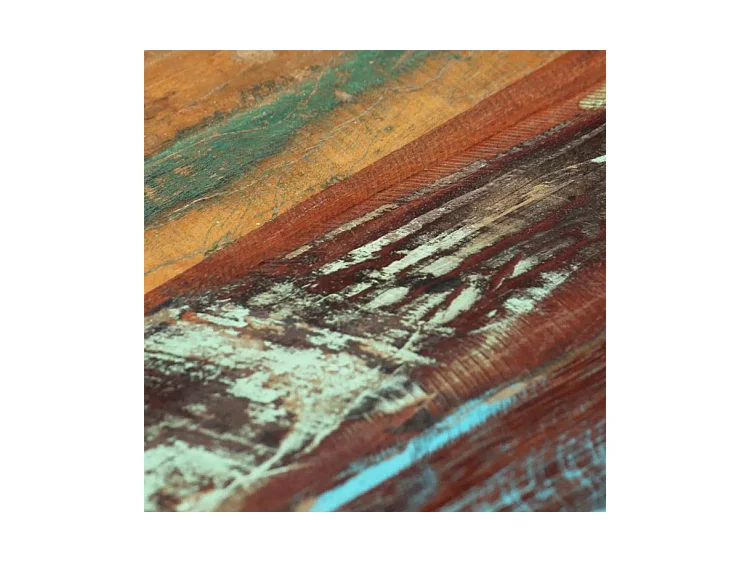 Table basse rectangulaire bois massif recyclé et métal noir Boust 3