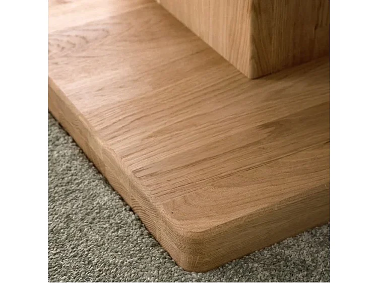 Vierkante salontafel in natuurlijk eikenhout met 2 laden Kalido 90 cm