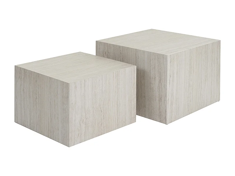 Design-Bestelltische mit Travertin-Effekt (2er-Set) CALLA