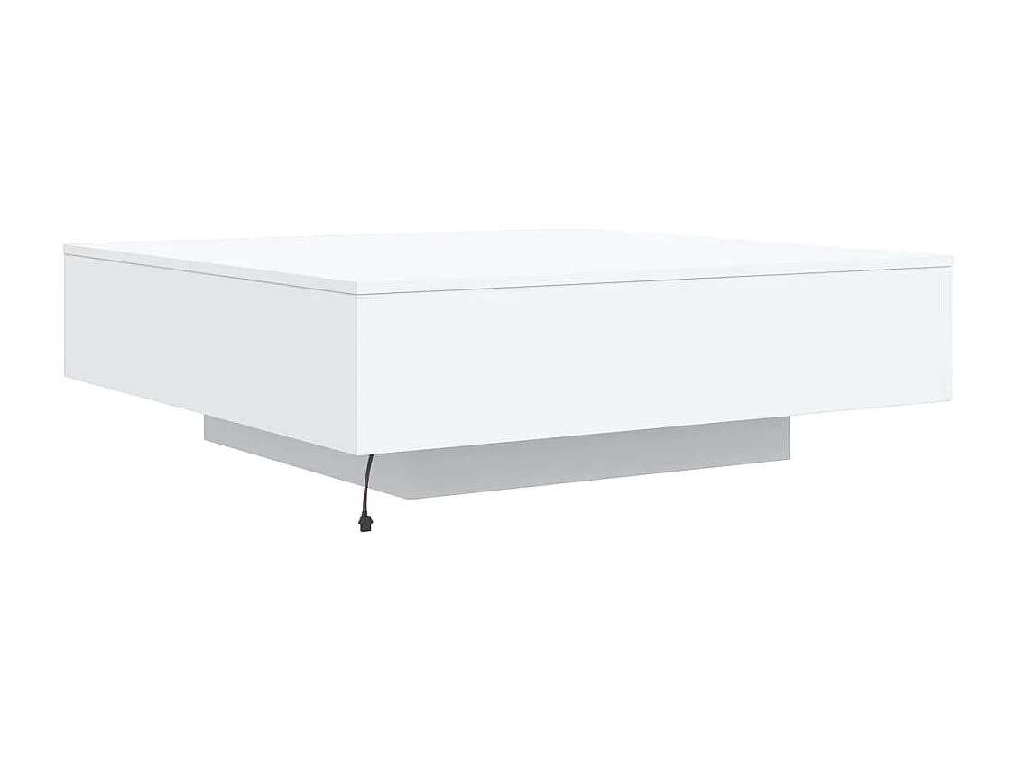 Table basse avec lumières LED blanc 100x100x31
