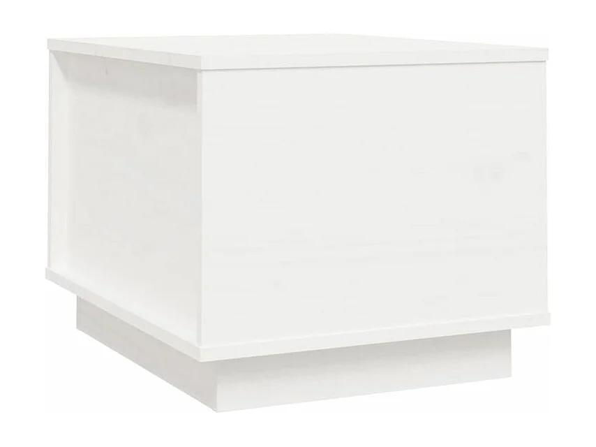 Table basse Blanc 40x50x35 Bois massif de pin