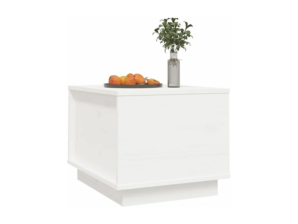 Table basse Blanc 40x50x35 Bois massif de pin