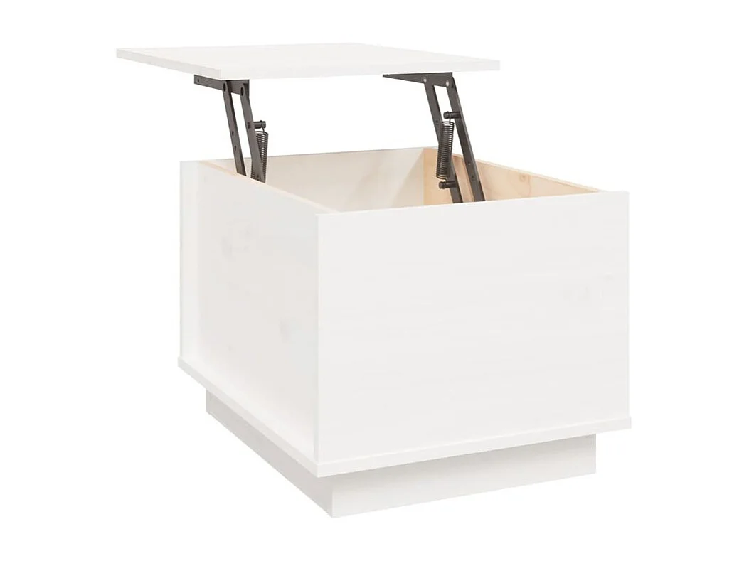 Table basse Blanc 40x50x35 Bois massif de pin