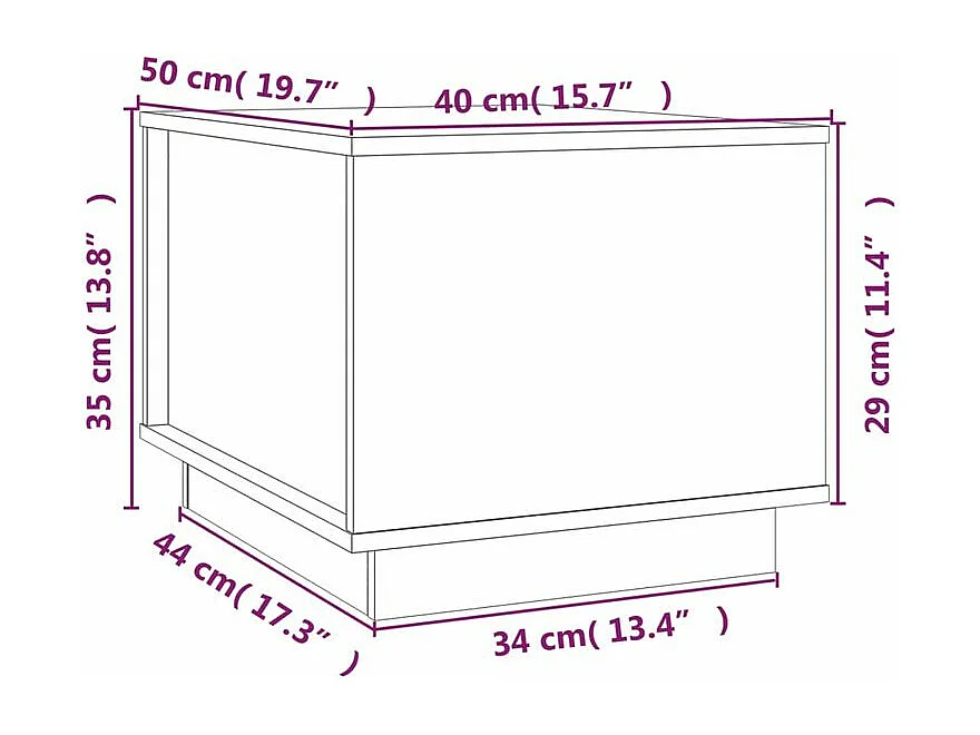 Table basse Blanc 40x50x35 Bois massif de pin