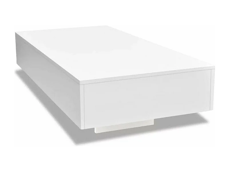 Table basse rectangulaire bois blanc brillant Winter