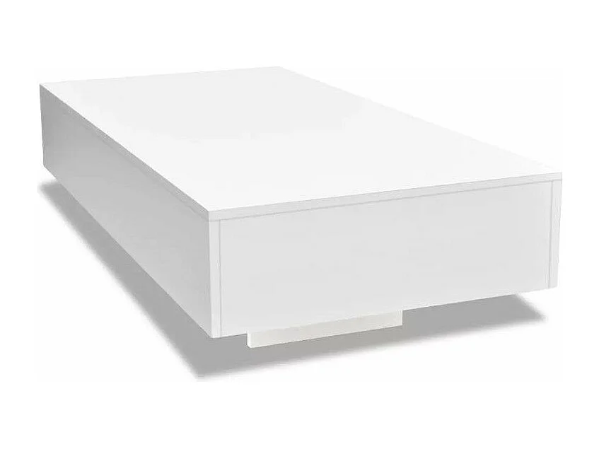 Table basse rectangulaire bois blanc brillant Winter