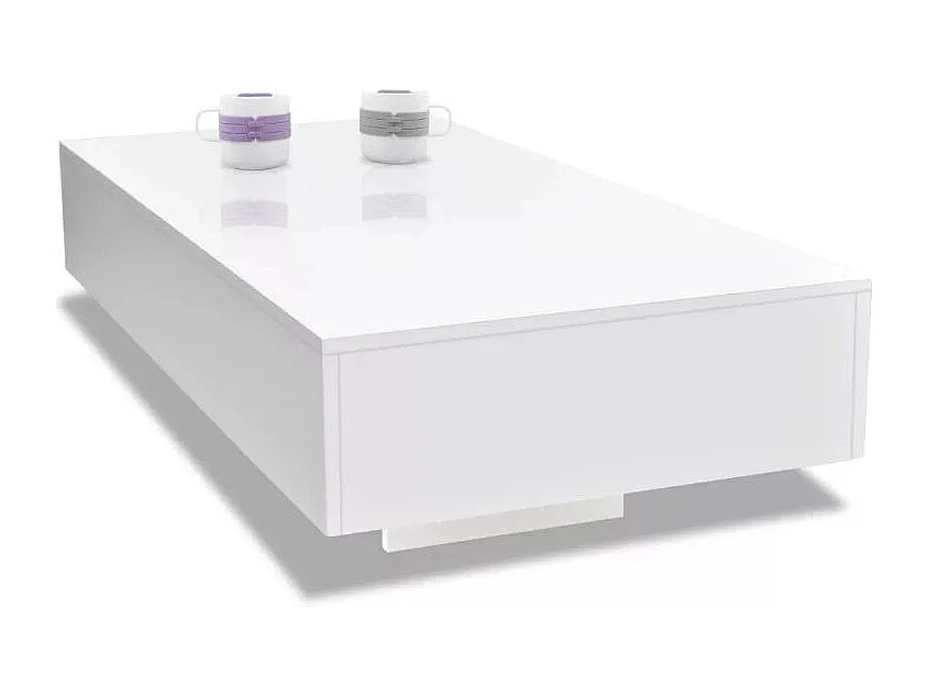 Table basse rectangulaire bois blanc brillant Winter