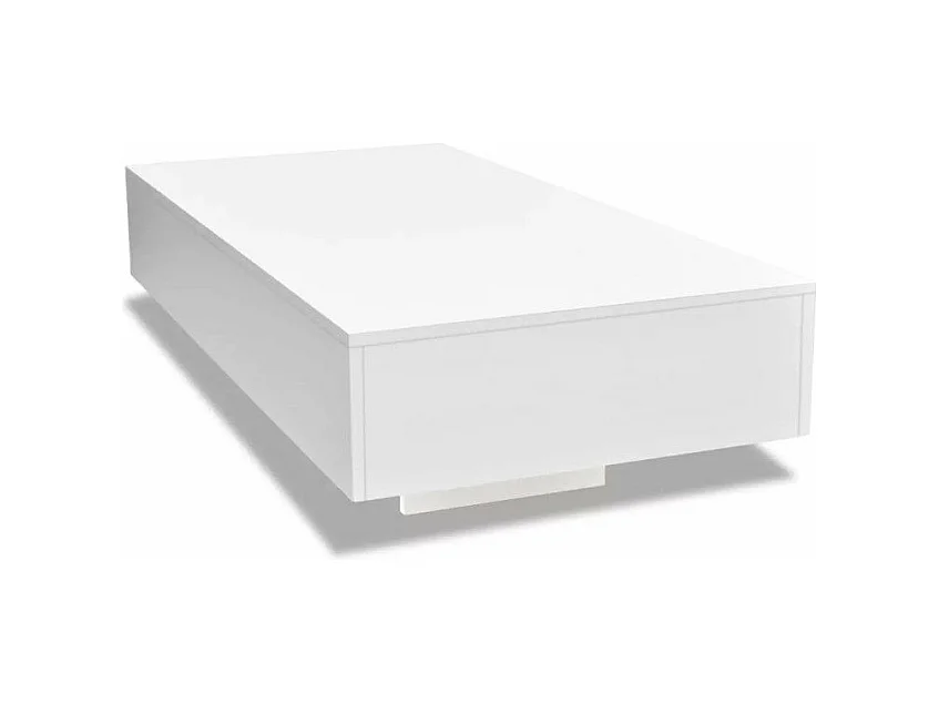 Table basse rectangulaire bois blanc brillant Winter