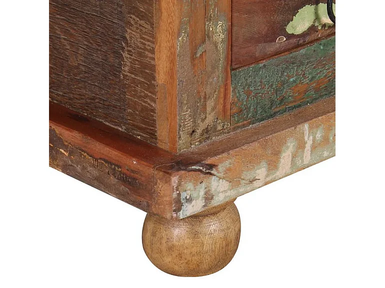 Table basse 5 tiroirs bois de récupération massif Vouli 70cm