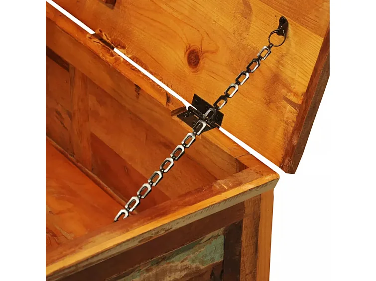 Table basse rectangulaire bois massif foncé recyclé Moust