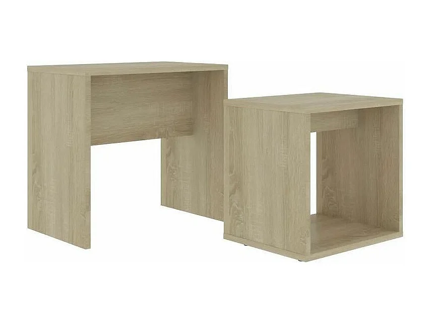 Set de 2 tables basses gigognes bois clair Filow 37 - 48cm