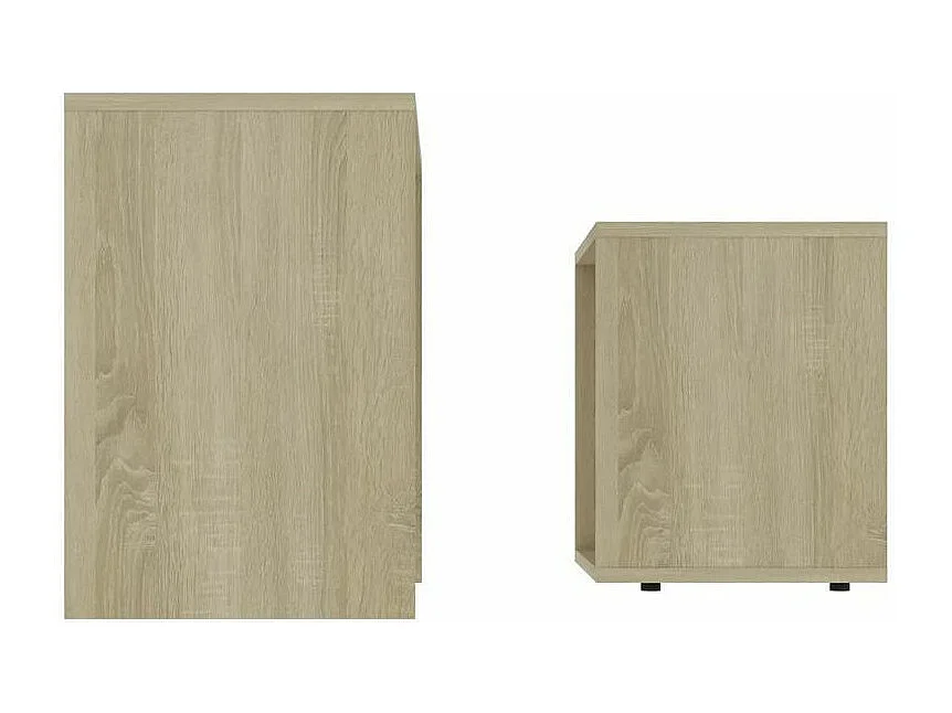 Set de 2 tables basses gigognes bois clair Filow 37 - 48cm