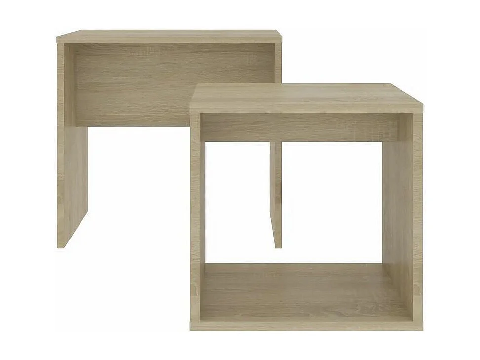Set de 2 tables basses gigognes bois clair Filow 37 - 48cm