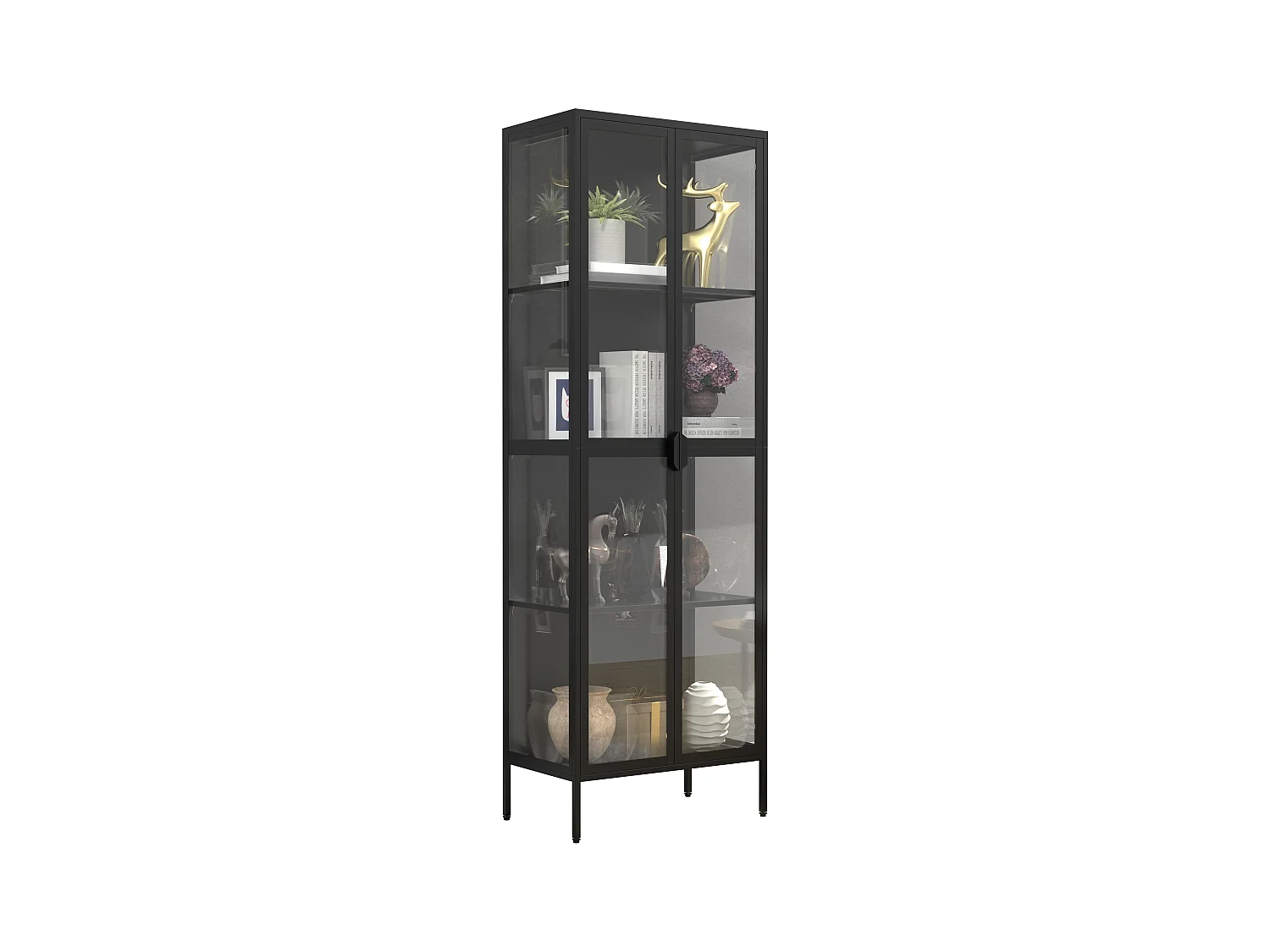 Standing cabinet Floka Black H. 180 x W. 60 x D. 35 cm