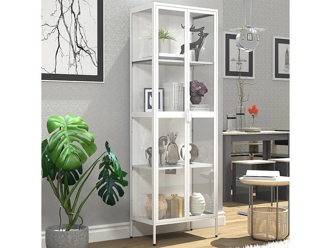 De vitrine van het staalglas Floka XXL