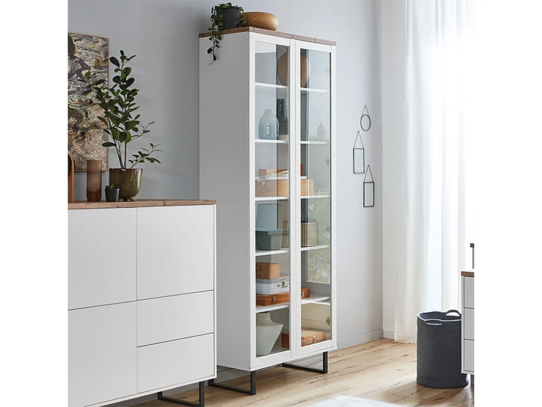 Anna citrine 2 portes blanc chêne décor.