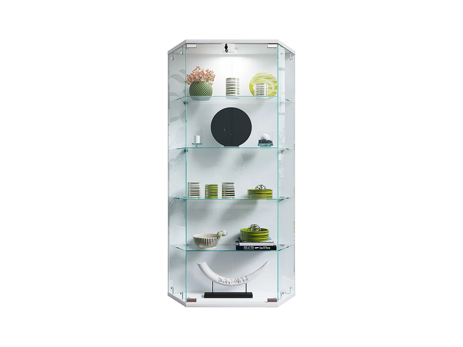 Wall display cabinet Benila White H. 114 x W. 83 x D. 17 cm