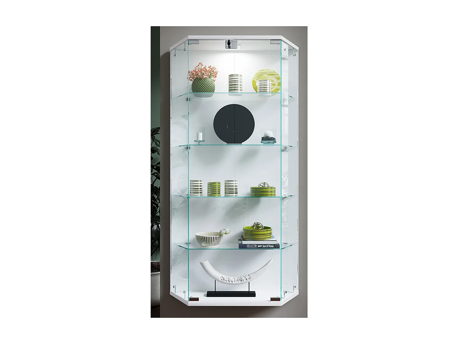 Wall display cabinet Benila White H. 114 x W. 83 x D. 17 cm