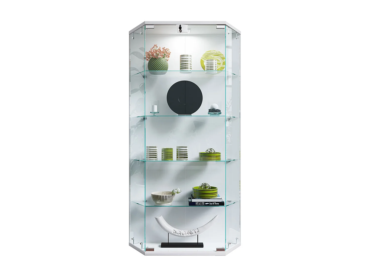 Wall display cabinet Benila White H. 114 x W. 83 x D. 17 cm