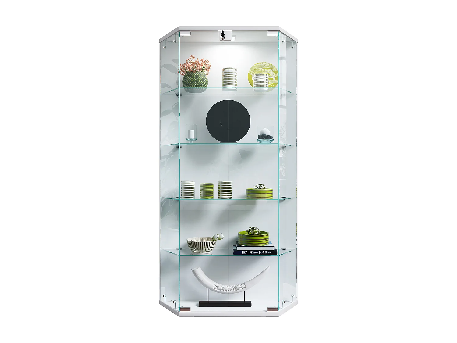 Wall display cabinet Benila White H. 114 x W. 83 x D. 17 cm