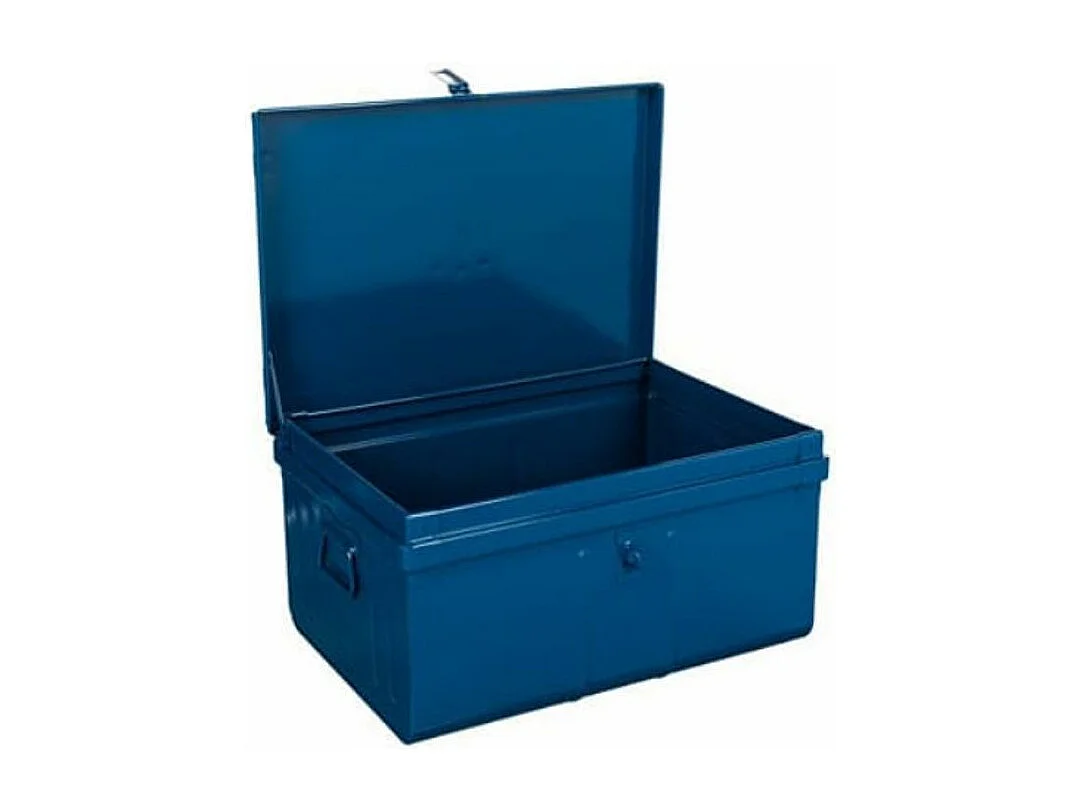 Malle de rangement métal bleu Dax L 52 x 29 x P 37cm
