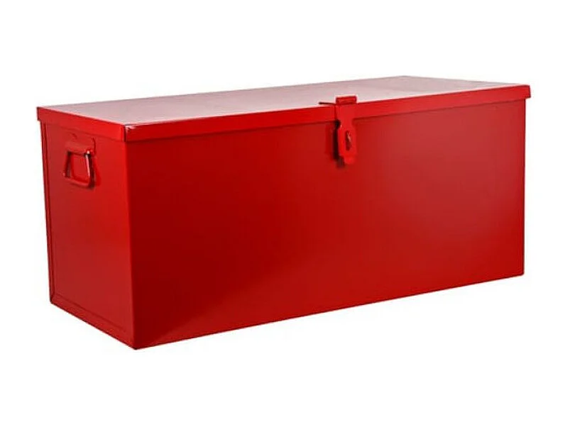 Coffre de chantier avec plateau amovible métal rouge Dax L 85 x H 40 x P 40