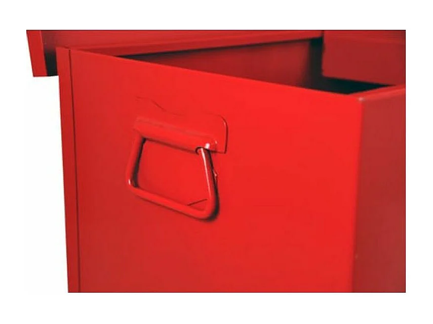 Coffre de chantier avec plateau amovible métal rouge Dax L 85 x H 40 x P 40