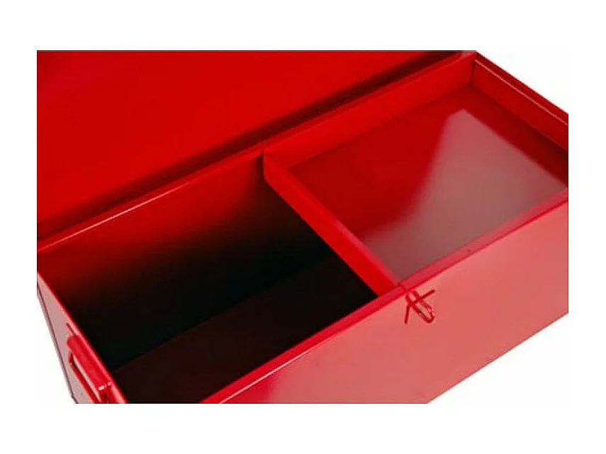 Coffre de chantier avec plateau amovible métal rouge Dax L 85 x H 40 x P 40