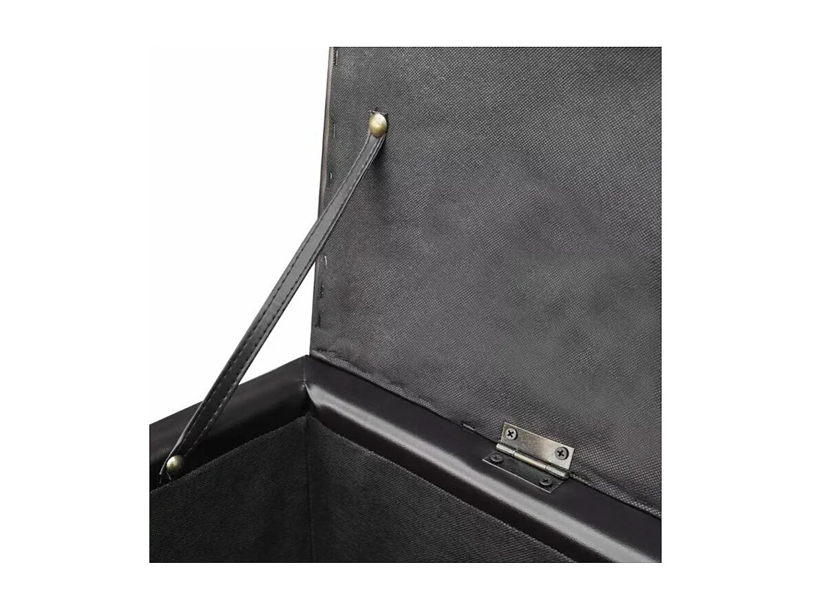 Banquette coffre capitonnée similicuir brun Mandai 118cm