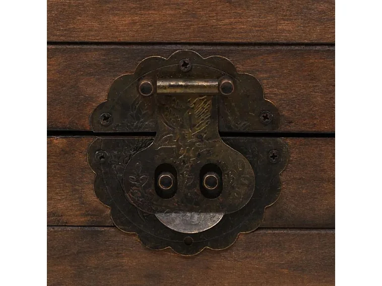 Coffre de rangement bois massif marron Canvas