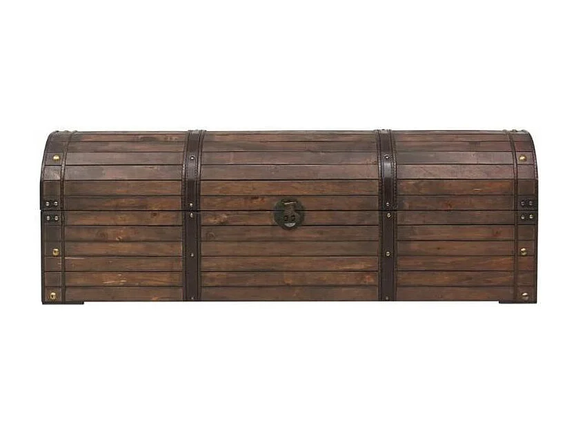 Coffre de rangement bois massif marron Canvas