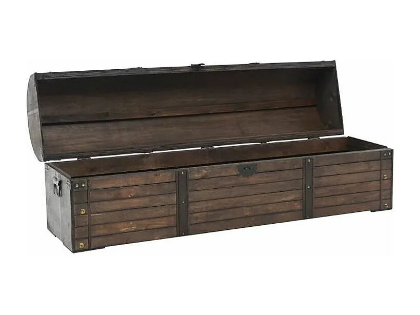 Coffre de rangement bois massif marron Canvas