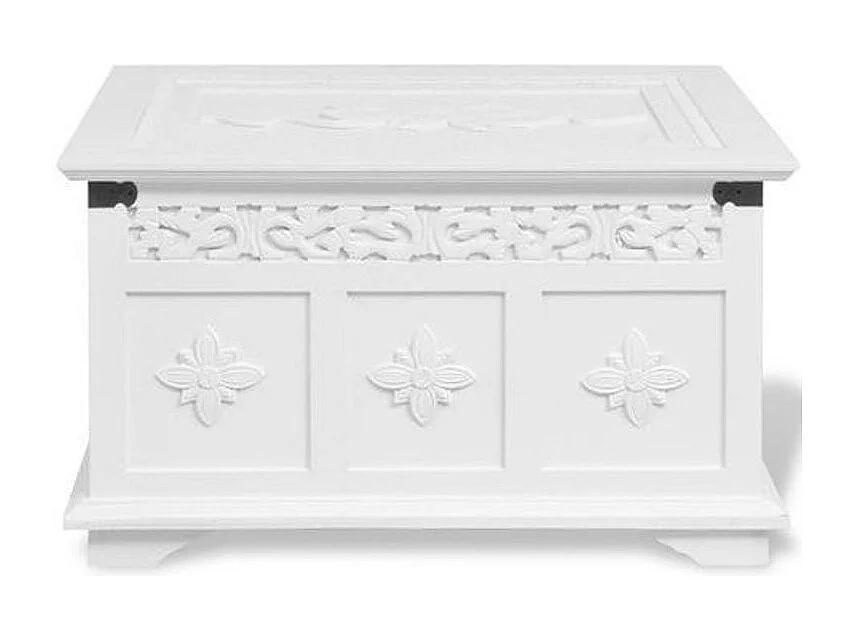 Coffre de rangement bois blanc Frenchy - 2 pièces