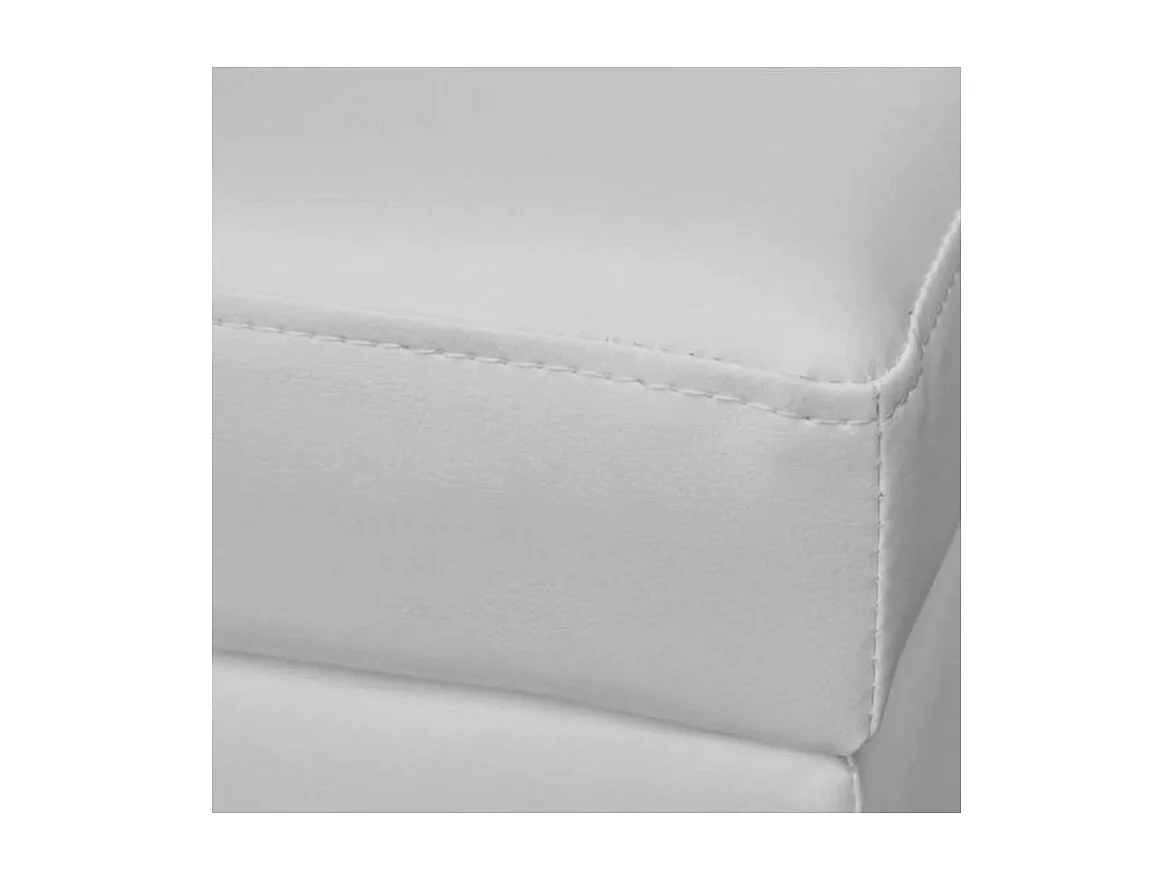 Banquette coffre capitonnée similicuir blanc Mandai 118cm