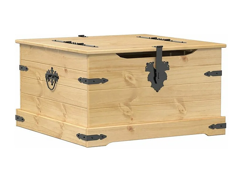 Boîte de rangement Corona 78x78x45 bois de pin massif