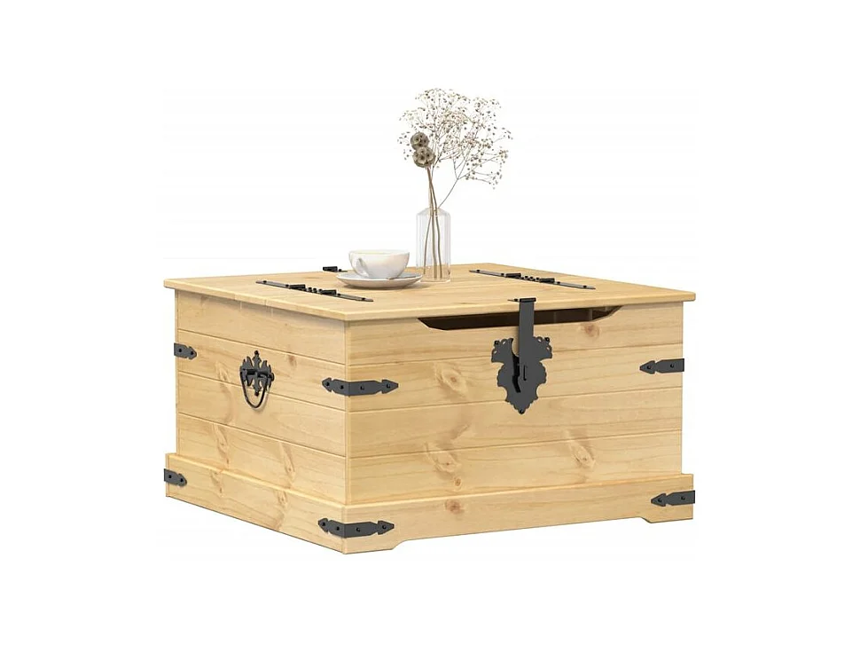 Boîte de rangement Corona 78x78x45 bois de pin massif