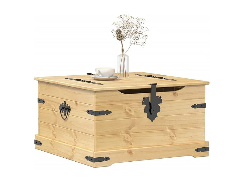 Boîte de rangement Corona 78x78x45 bois de pin massif