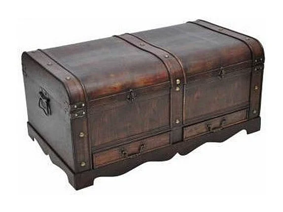 Coffre de rangement bois marron Canvas