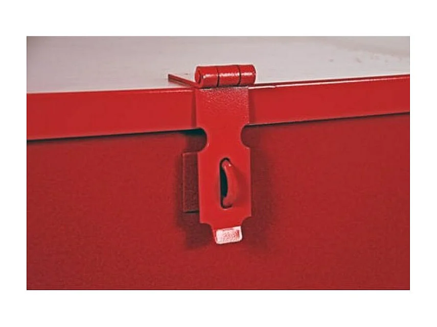 Malle de rangement avec plateau amovible métal rouge Bricodis