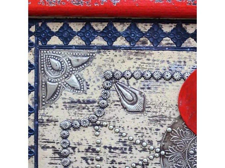 Coffre de rangement oriental manguier massif rouge Pinkie